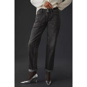 Anthropologie Pilcro The Wanderer Black Wash Jeans Size 31T Mid Rise Straight